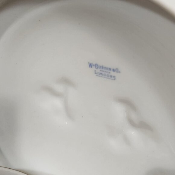 Wm Guerin Limoges Covered Serving Bowl 7.5" handled porcelain dish gold gilt - Picture 8 of 11